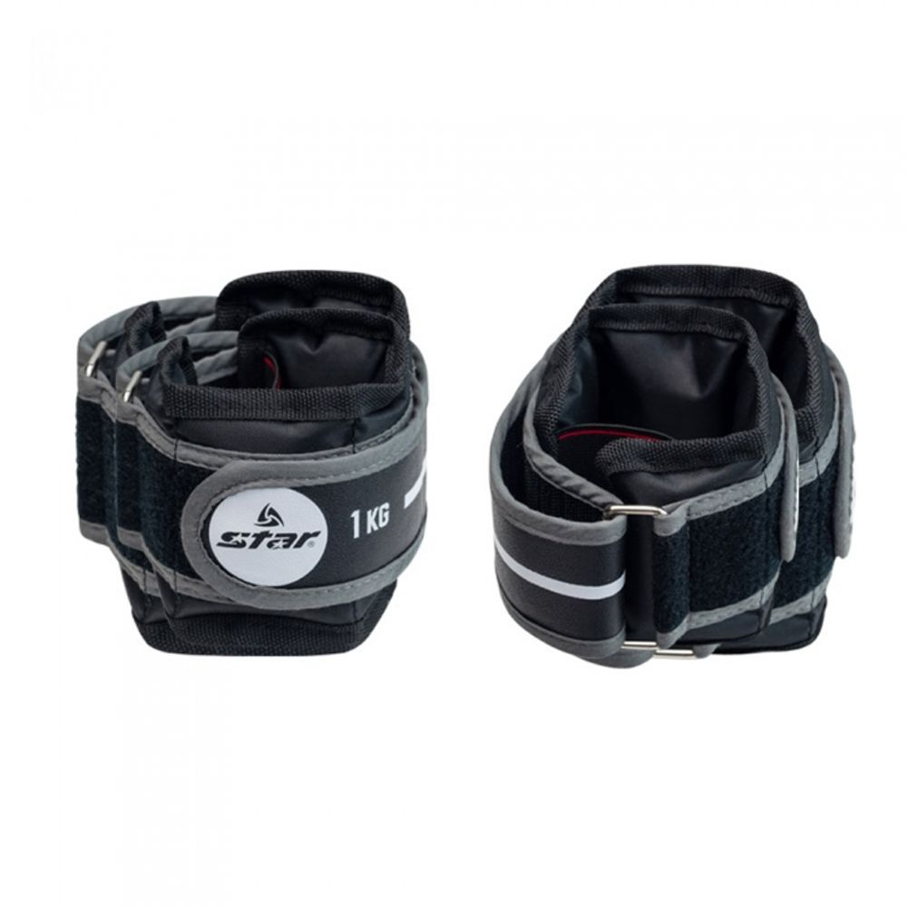 Star Sports Easy Weight Wrist and Ankle Weights 1KG Set (0.5kg x 2) EU322-10 Durable Oxford Fabric with Double Secure Straps for Light Fitness Running Walking